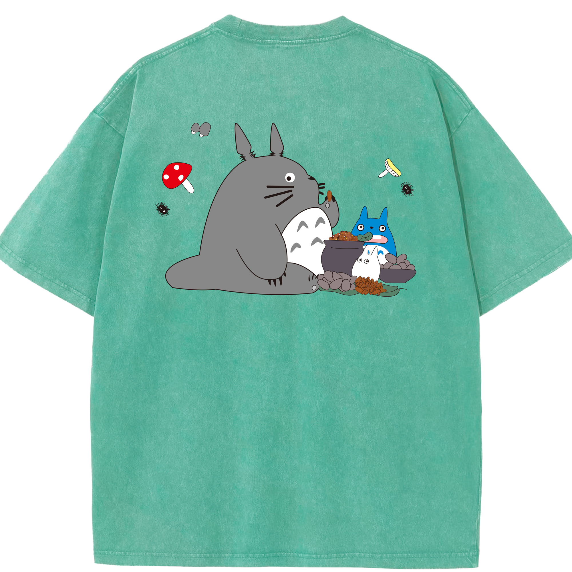 （画像用） となりのトトロ 草壁メイ 草壁サツキ My Neighbor Totoro Satsuki Kusakabe Mei Kusakabe 綿100% ヴィンテージ風 半袖Tシャツ（背面プリント）